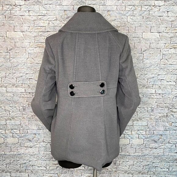 Style and Co. Double Breasted Pea Coat Size Small Button Down Gray Pocket - Picture 4 of 7